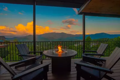 view from deck at smoky mountain cabin