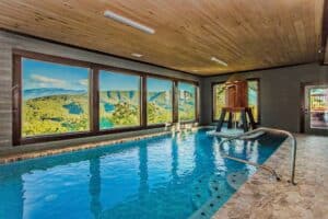 pool inside a Smoky Mountain cabin
